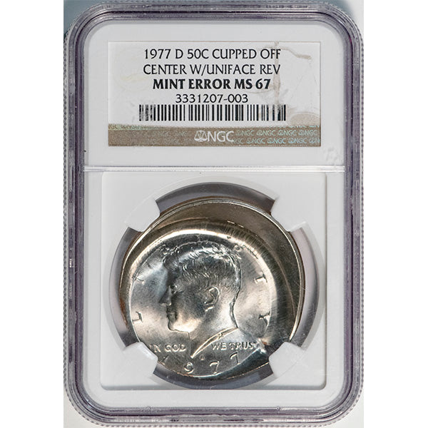 (6732) 1977-D 50C NGC MS67 Mint Error slab
