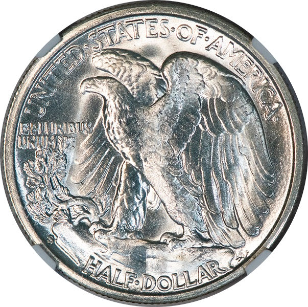 (6620) 1943-S 50C NGC MS67 Walker reverse