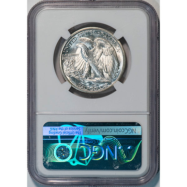 (6620) 1943-S 50C NGC MS67 Walker reverse slab