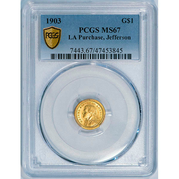 (7443) 1903 G$1 PCGS MS67 Jefferson slab