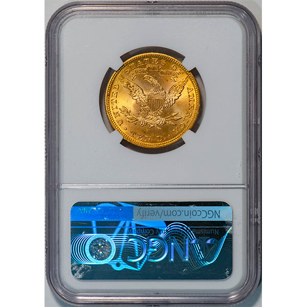 (8747) 1901 $10 NGC MS66 Liberty reverse slab