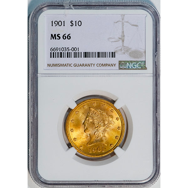 (8747) 1901 $10 NGC MS66 Liberty slab