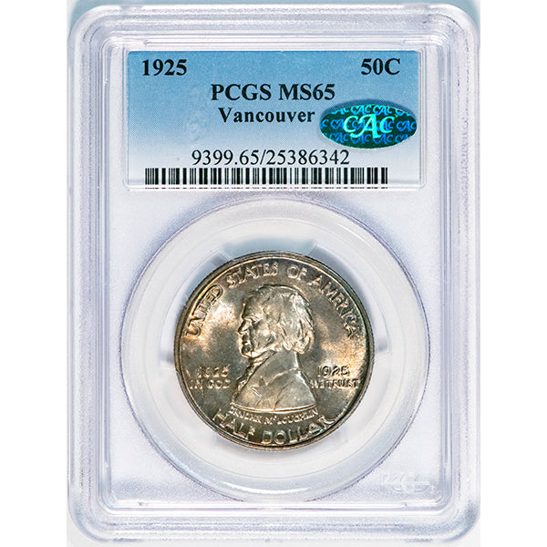 1925 50C Vancouver PCGS MS65 CAC slab