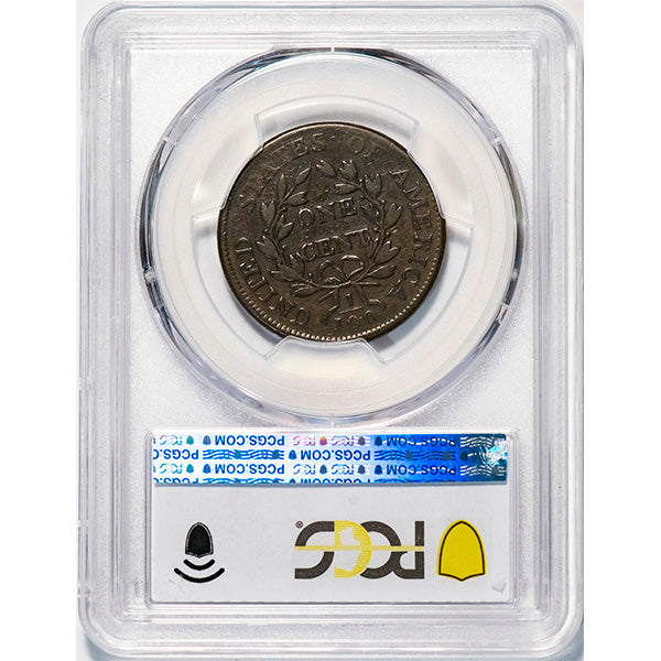 1803 1C PCGS F15 CAC Sheldon-265 reverse slab