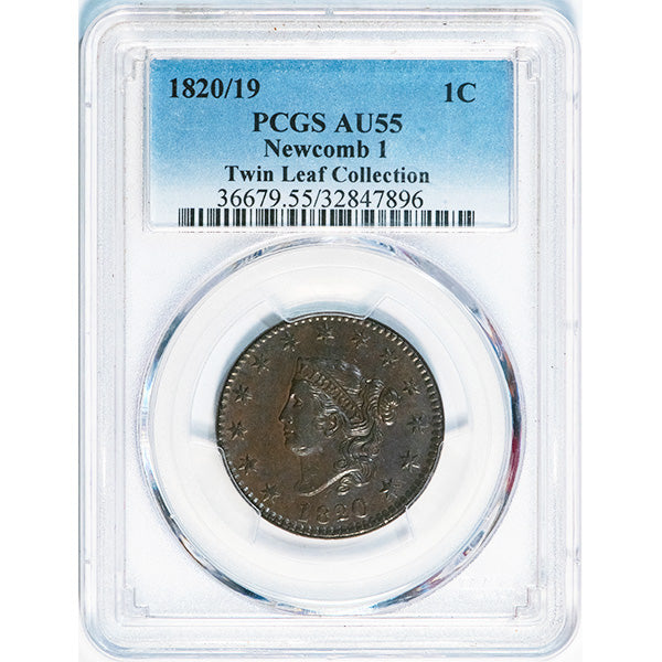 1820/19 1C N-1 R.1 PCGS AU55 slab