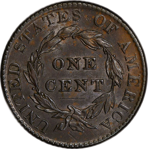 (1630) 1823/2 1C PCGS AU58 Liberty reverse