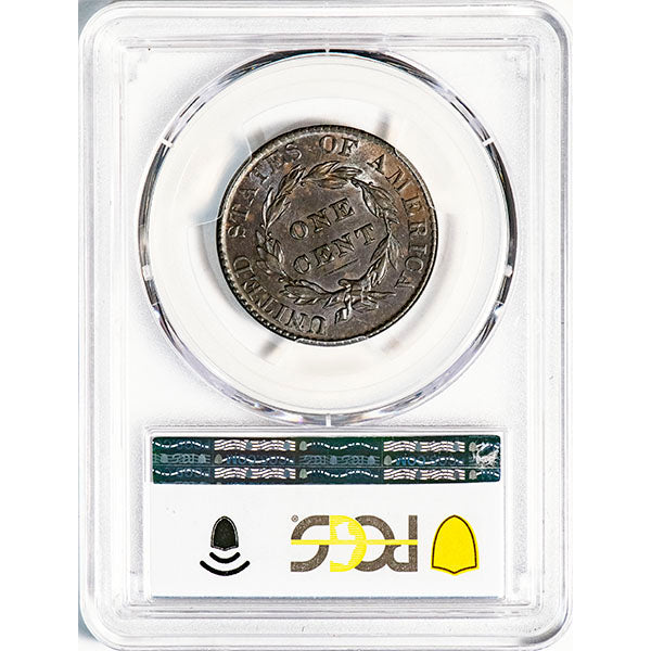 (1630) 1823/2 1C PCGS AU58 Liberty reverse slab