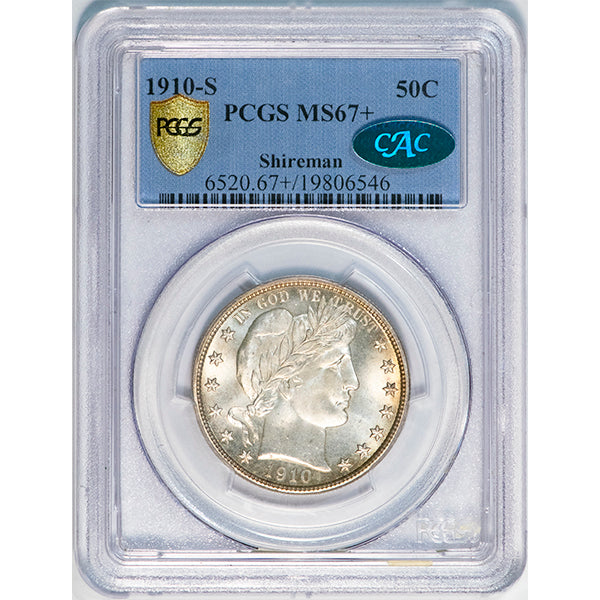 1910-S Barber Half slab
