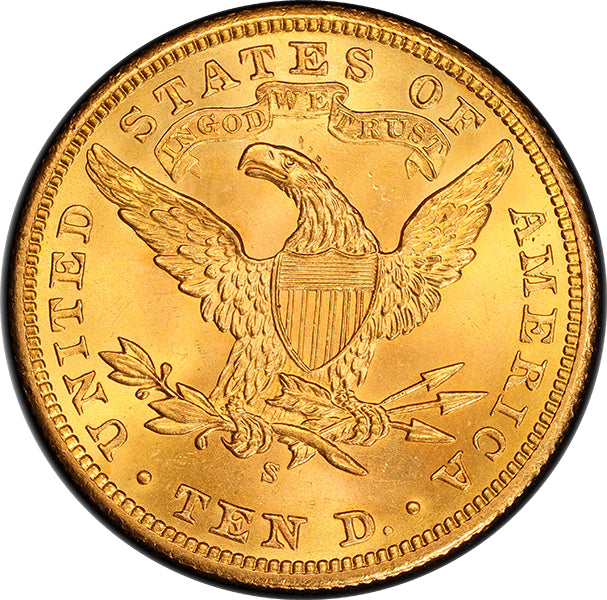 1901-S $10 PCGS MS66 reverse