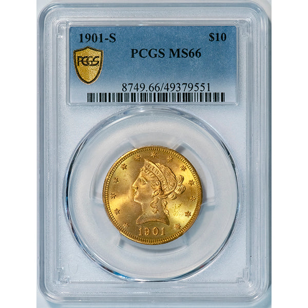 1901-S $10 PCGS MS66 slab