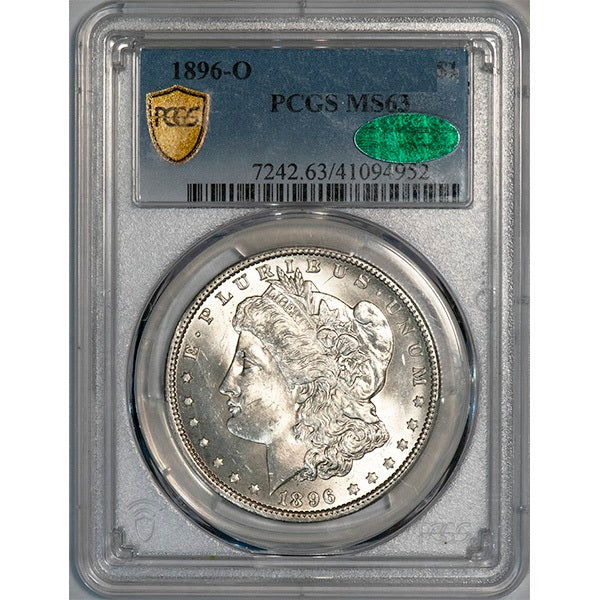 1896-O Morgan silver dollar slab