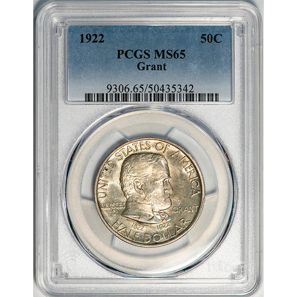 (9306) 1922 50C PCGS MS65 Grant slab