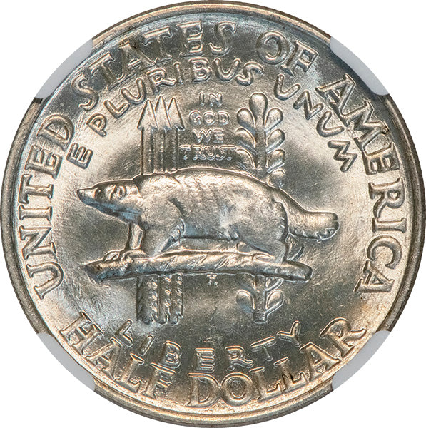 (9447) 1936 50C NGC MS66+ Wisconsin reverse