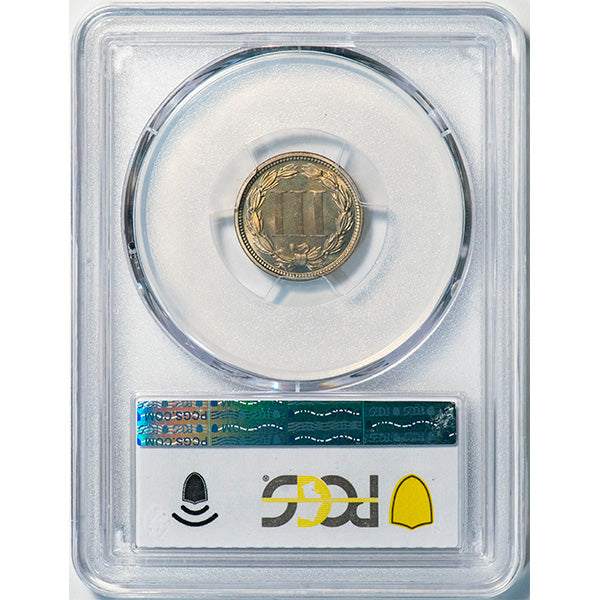 1872 3CN PCGS PR65 CAC Three Cent Nickel reverse slab