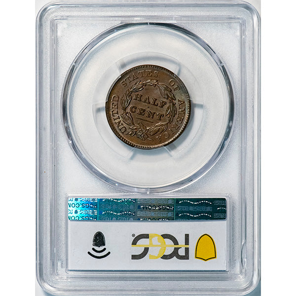 (1153) 1829 1/2C PCGS MS66BN CAC Liberty reverse slab