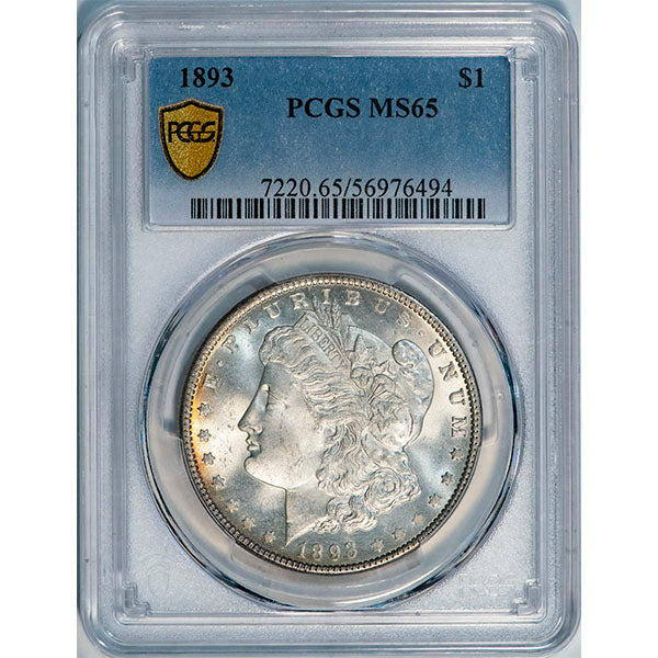 (7220) 1893 $1 PCGS MS65 Morgan slab