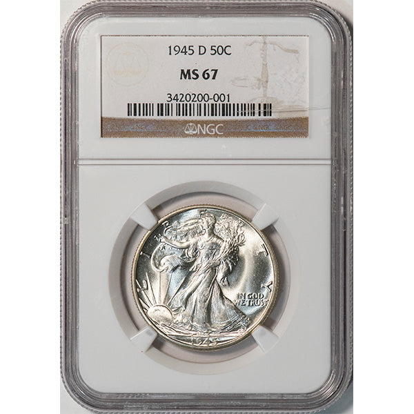 (6628) 1945-D 50C NGC MS67 Walker slab
