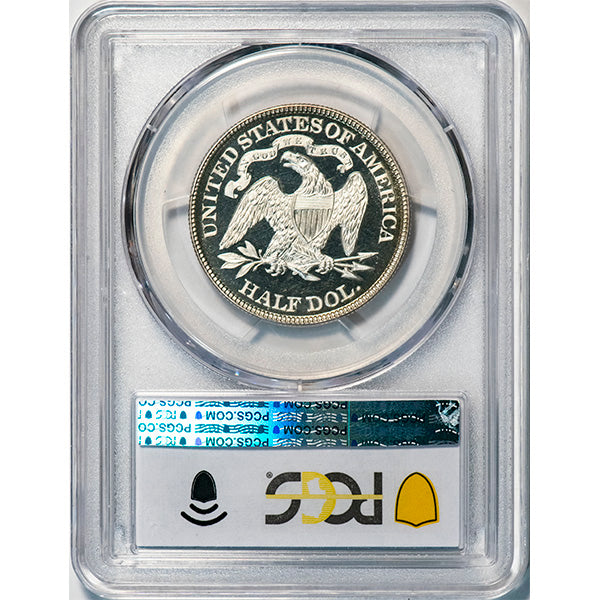 (6400) 1883 50C PCGS PR66DCAM CAC Seated Half reverse slab