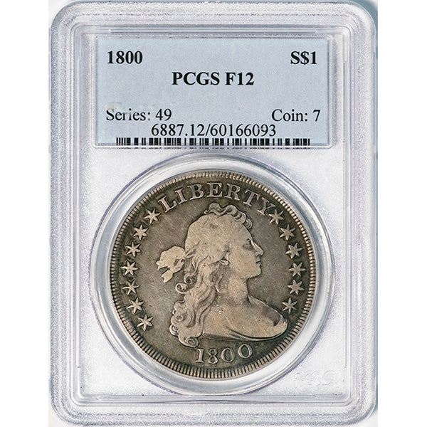 (6887) 1800 S$1 PCGS F12 Bust Dollar slab