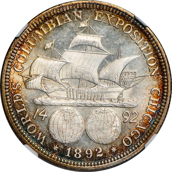 (9296) 1892 50C NGC MS66PL Columbian reverse
