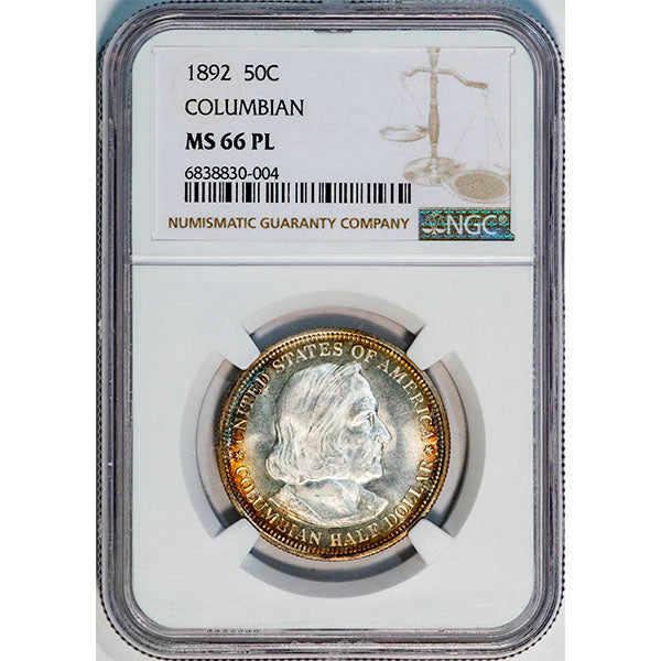 (9296) 1892 50C NGC MS66PL Columbian slab