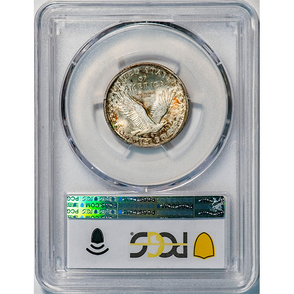 (5707) 1917 25C PCGS MS67FH Type 1 SLQ reverse slab