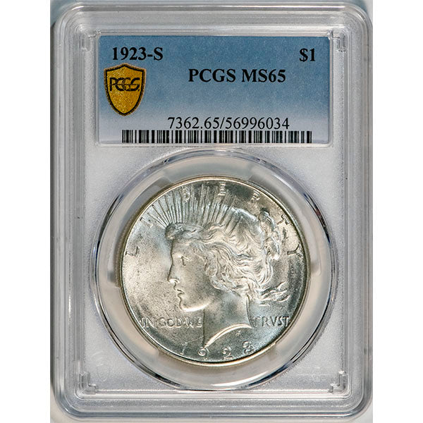 (7362) 1923-S $1 PCGS MS65 Peace slab