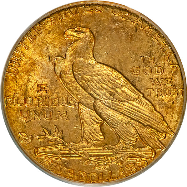 (8513) 1909 $5 PCGS MS60 Indian reverse