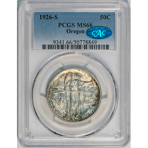 (9341) 1926-S 50C PCGS MS66 CAC Oregon slab