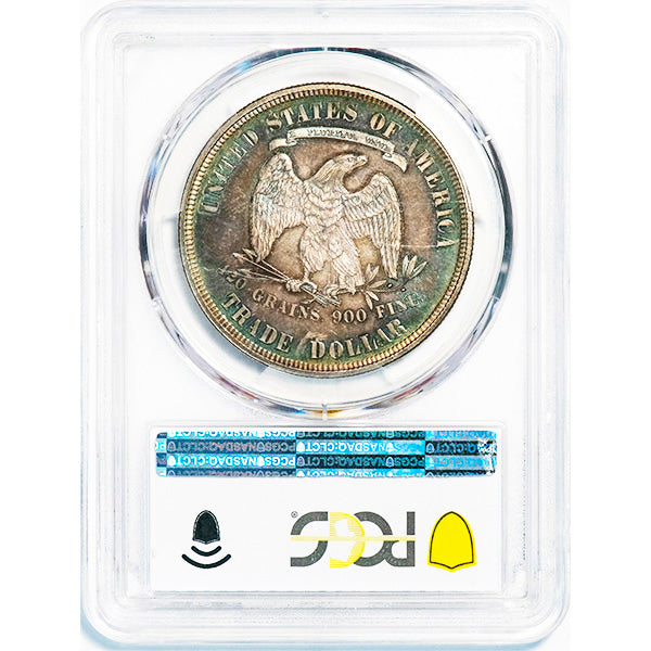 (7060) 1880 T$1 PCGS PR64+ Gold CAC reverse slab