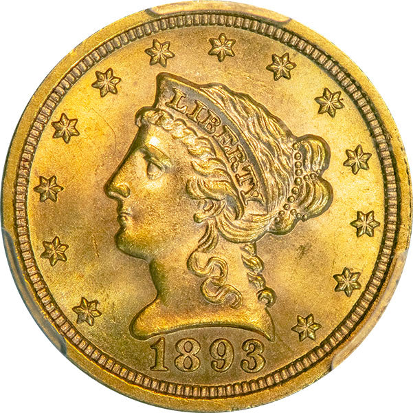 (7845) 1893 $2.50 PCGS MS65 Liberty obverse