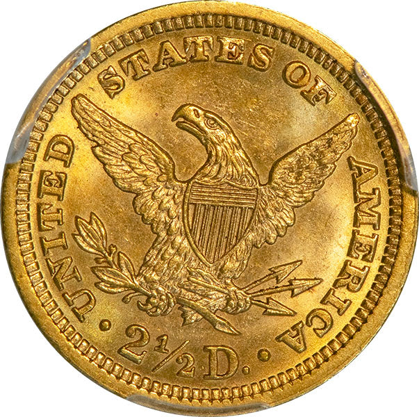 (7845) 1893 $2.50 PCGS MS65 Liberty reverse
