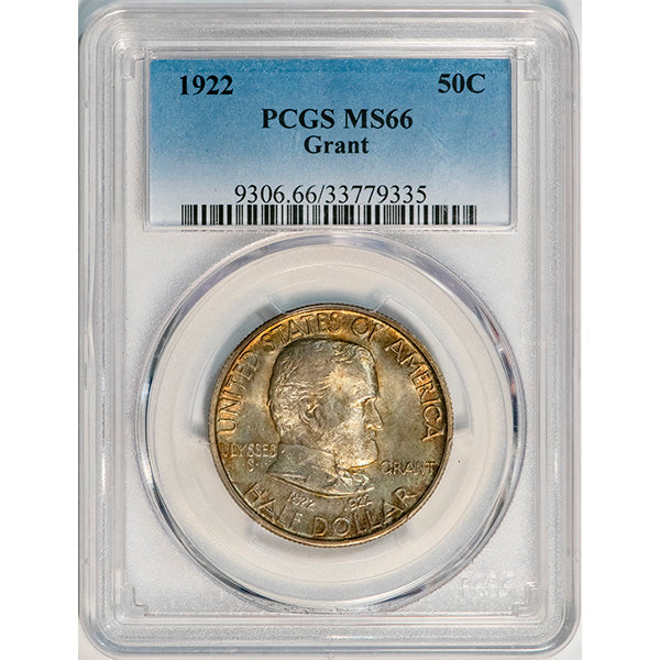 (9306) 1922 50C PCGS MS66 Grant slab