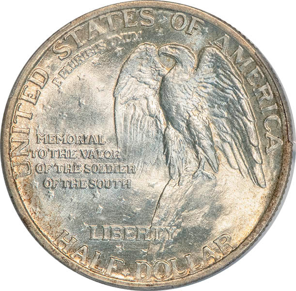 (9378) 1925 50C PCGS MS67 Stone Mountain reverse