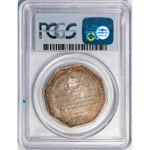 (19006) 1901 Lesher PCGS AU55 Imprint Type # reverse slab