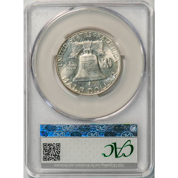 (6691) 1950 50C CACG PR66 CAC Franklin reverse slab