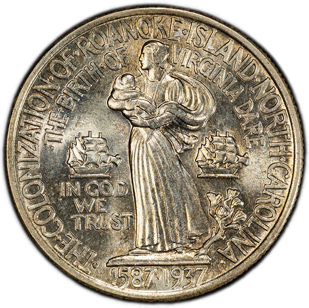 (9367) 1937 50C Roanoke PCGS MS67 CAC