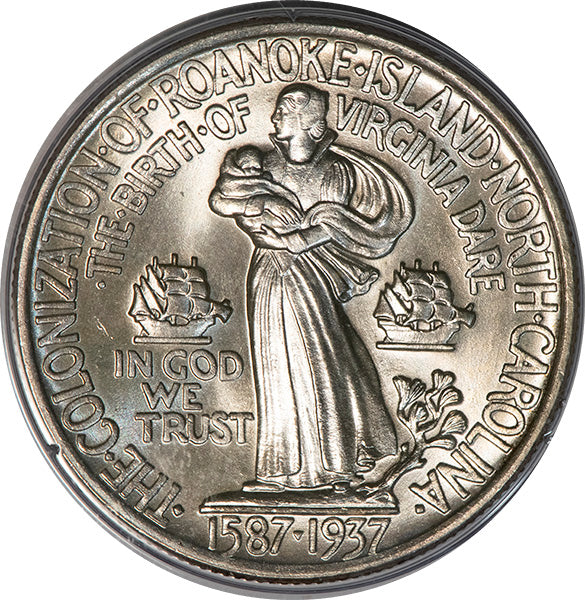 1937 50C Roanoke PCGS MS65Gold CAC