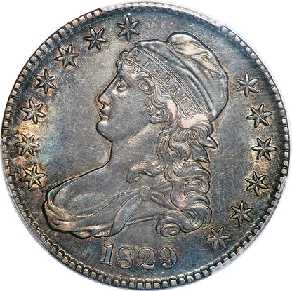 (6154) 1829 50C PCGS AU53 Bust Half obverse