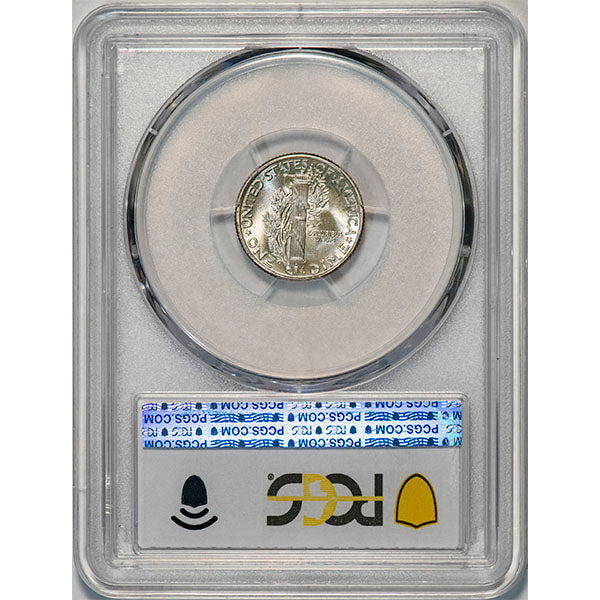 (5005) 10C PCGS MS67FB CAC Mercury Dime reverse slab