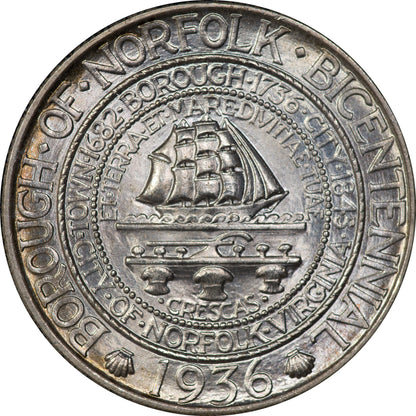 (9337) 1936 50C PCGS MS66 Norfolk Gold CAC