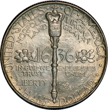 (9337) 1936 50C PCGS MS66 Gold CAC Norfolk reverse