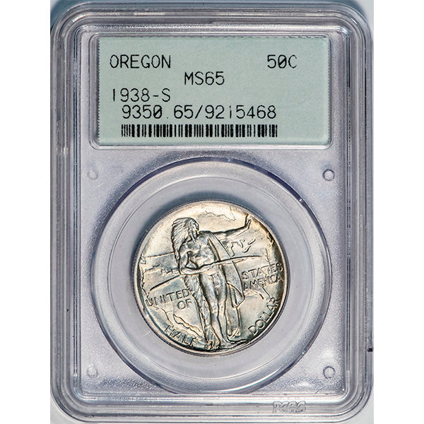 (9350) 1938-S 50C PCGS MS65 Oregon slab