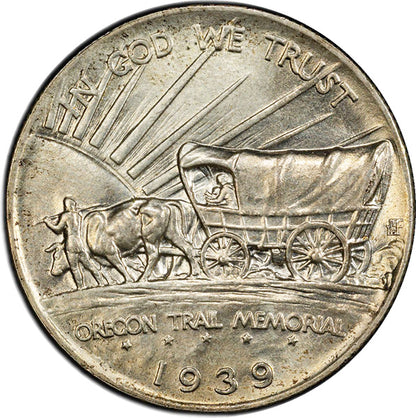 (9352) 1939 50C PCGS MS67 CAC Oregon reverse