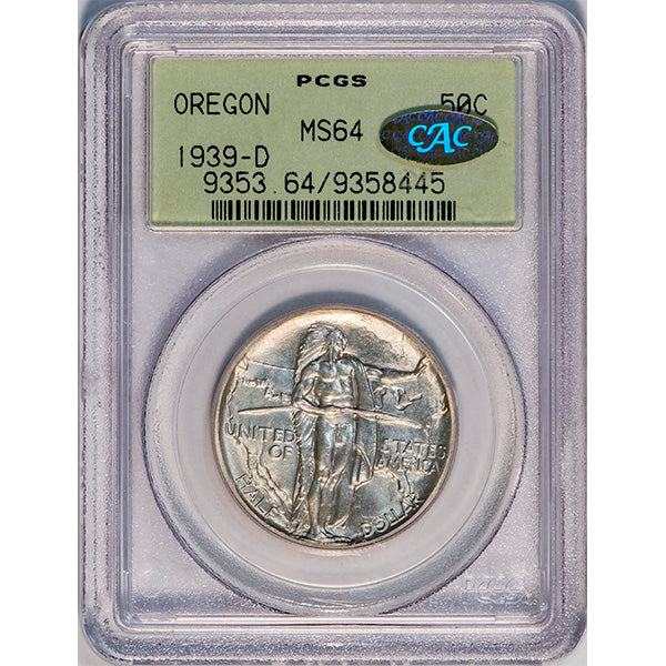 SET OF 3 1939 PDS Oregon PCGS 64&65 Gold CAC Lot