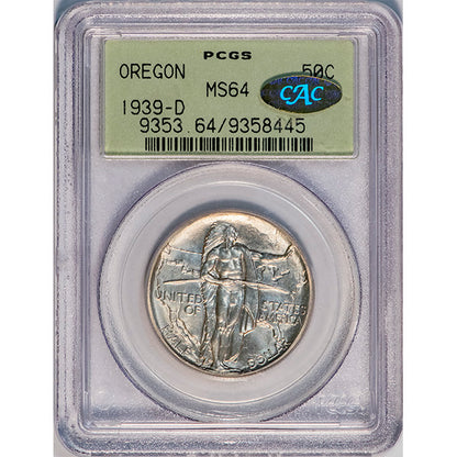 SET OF 3 1939 PDS Oregon PCGS 64&65 Gold CAC Lot