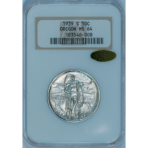 (9354) 1939-S 50C NGC MS64 Gold CAC Oregon