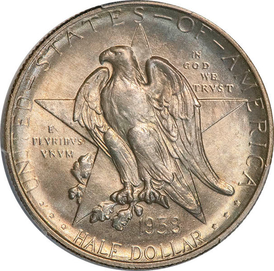 (9394) 1938 50C PCGS MS65 Texas CAC obverse