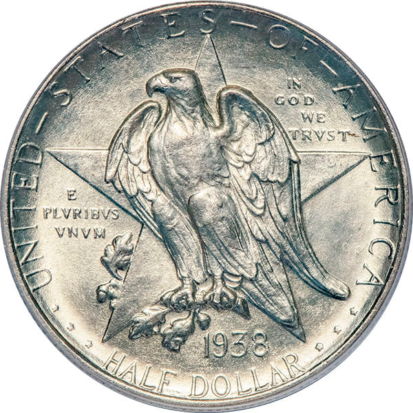 (9396) 1938-S 50C PCGS MS63 CAC Texas obverse