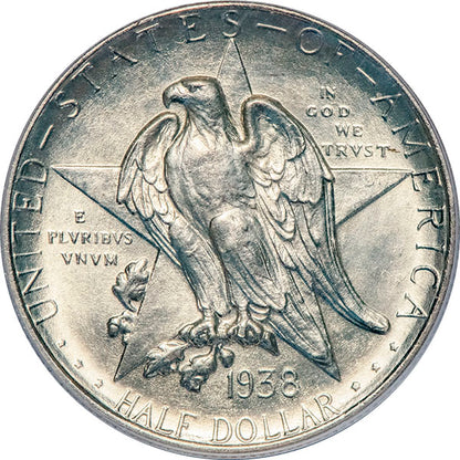 (9396) 1938-S 50C PCGS MS63 CAC Texas obverse